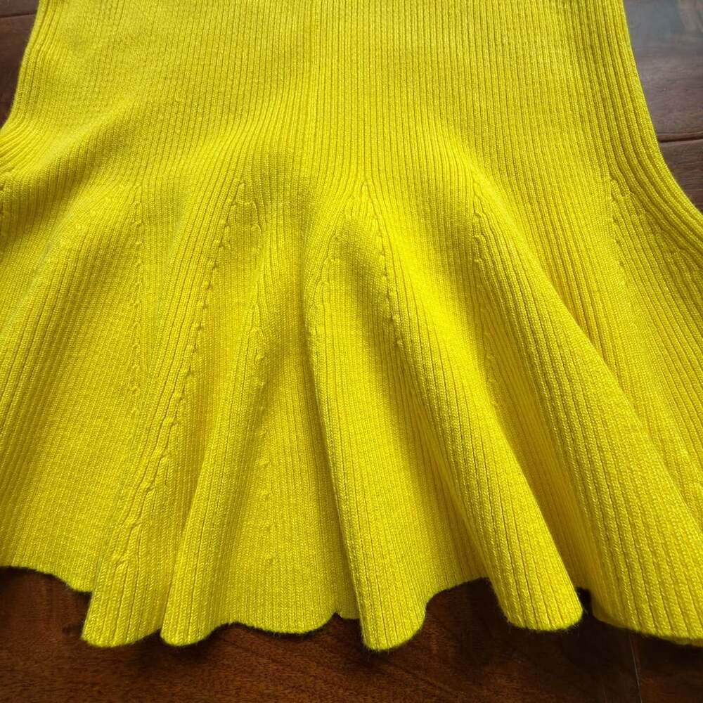 Endless Rose Bright Yellow Knit Mermaid Midi Skirt – Size S